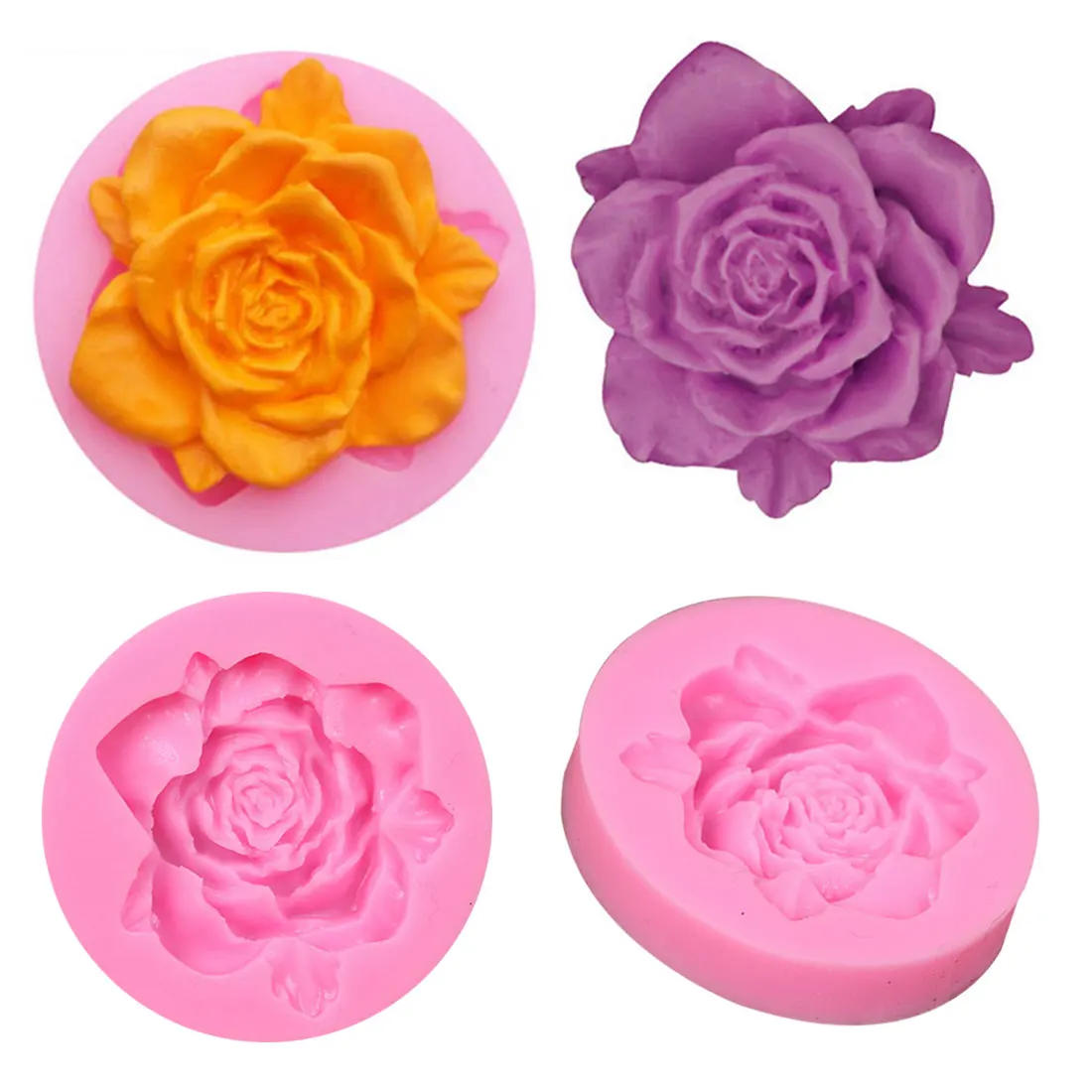 

Silicone Mold Clay Resin Sugar Candy Handmade Soap Mold Roses Flowers Chocolate Wcake Decorating Tools DIY Baking Fondant