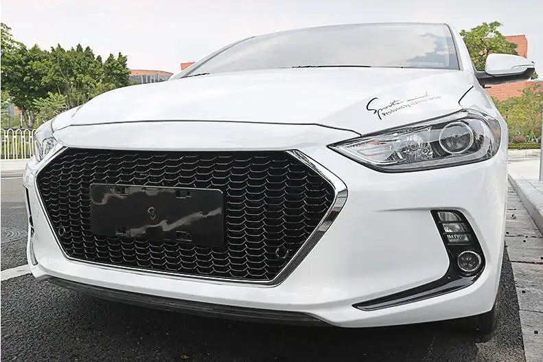Для hyundai Elantra- гоночные грили сотовая сетка Передняя гоночная решетка черный передний бампер модифицированная для Elantra