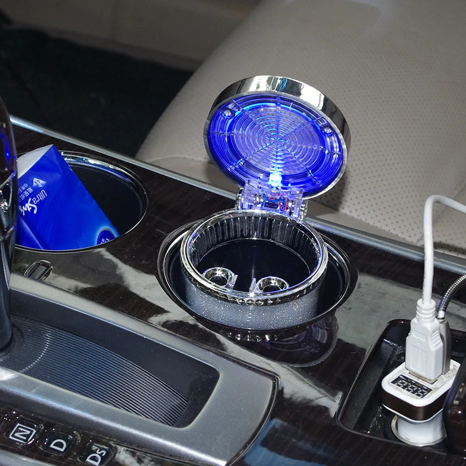 MUNSS Universal Car Ashtray With Colorful LED Light Portable Smokeless Ashtray Cigarette Holder Cup Car Interior Accessories  (18)