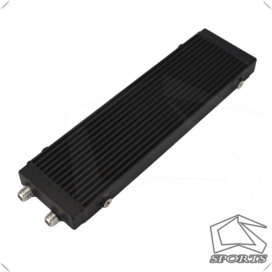 Best Price Black Universal Dual Pass Bar & Plate Oil Cooler 18.5\x5.5\x1.58\ Core Large 1PCS Black/Sliver