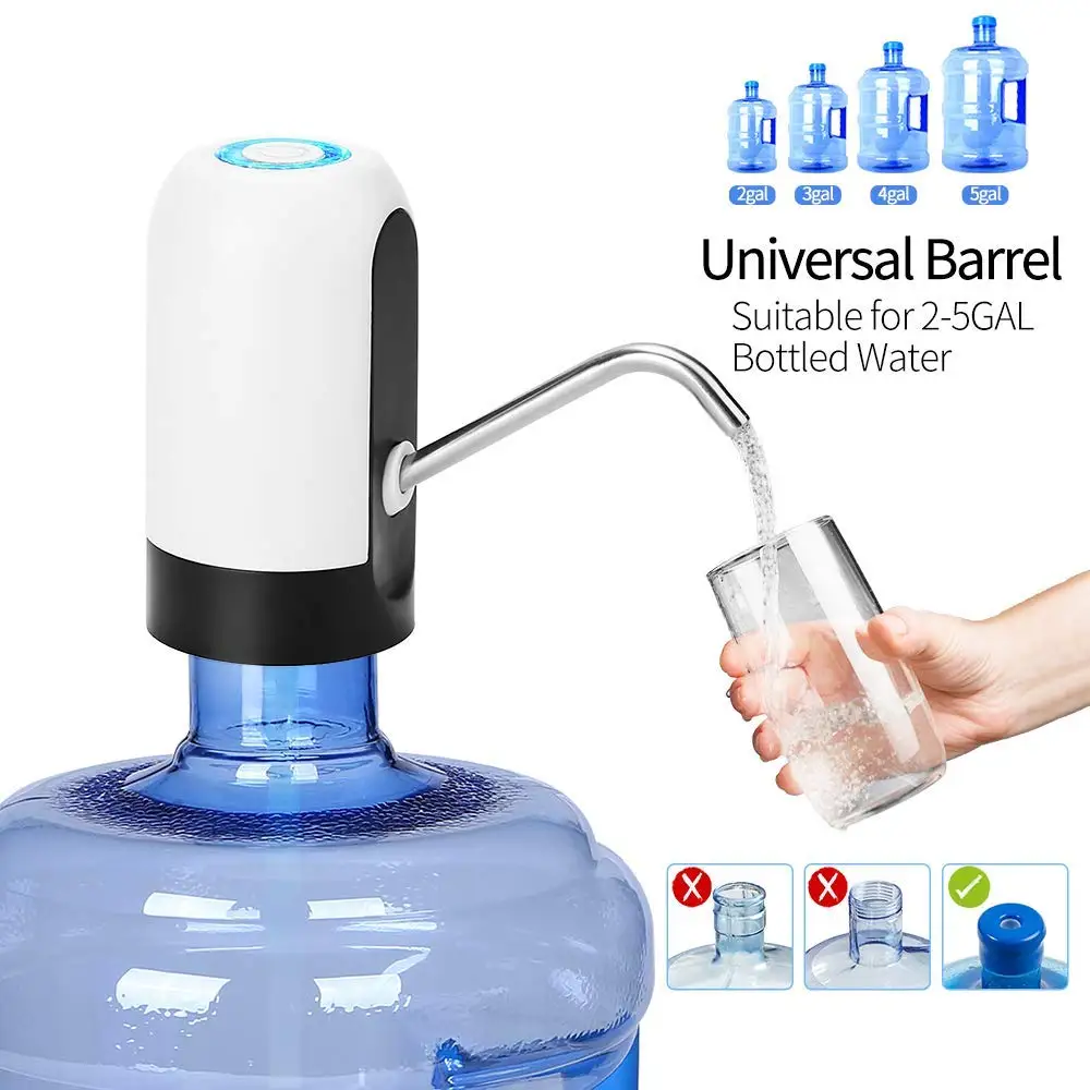 Dayutech Water Bottle Pump USB Rechargeable Automatic Shut-off Drinking Water Dispenser Portable Switch for Universal 2-5 Gallon Bottle
