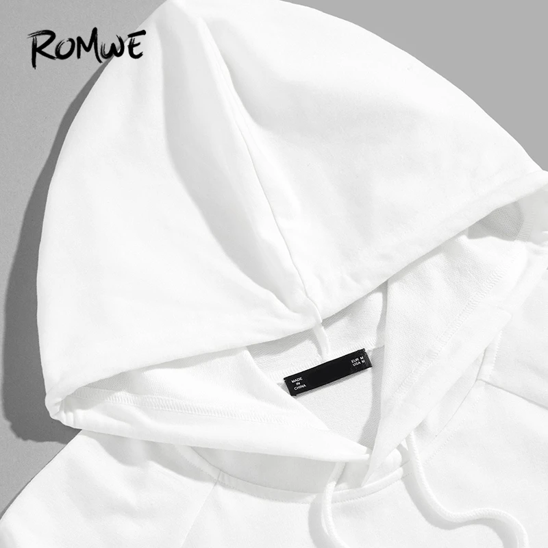 ROMWE Men Drawstring Hoodie Tunic Tee 2019 Fashion Solid White Pocket T Shirts Mens Clothing Summer Short Sleeve T-shirt ROMWE Men Drawstring Hoodie Tunic Tee 2019 Fashion Solid White Pocket T Shirts Mens Clothing Summer Short Sleeve T-shirt