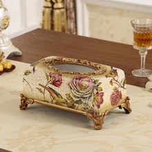 Европейский роскошный высококачественный Декоративный ящик для поделок из полимерной смолы для украшения дома коробка для салфеток ретро украшения