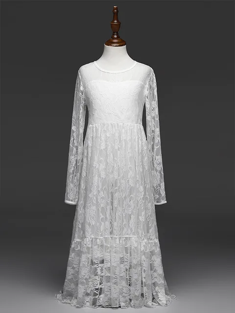 white long frock dress