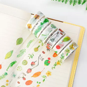 

1 pcs 15mm * 7m Nature Green plants fruit washi tape children DIY Diary decoration masking tape stationery scrapbooking tools