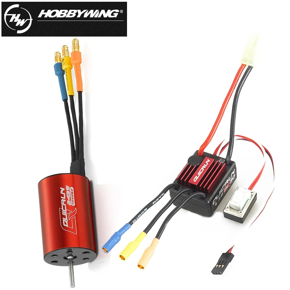 Hobbywing QuicRun WP-16BL30 Бесщеточный Регулятор Скорости 30A ESC+ 2435 4500kv двигатель для 1/16& 1/18 RC автомобилей