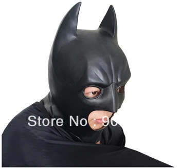 

Black Batman Full Face Latex Mask Halloween Carnival Man Masks For Adult Party Toy Party Masquerade Film Hero Cosplay Props