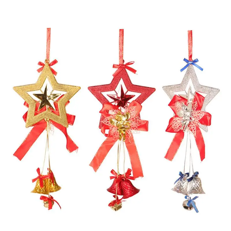 Christmas Tree Pendant Star Bells Ornaments Xmas New Year Decoration
