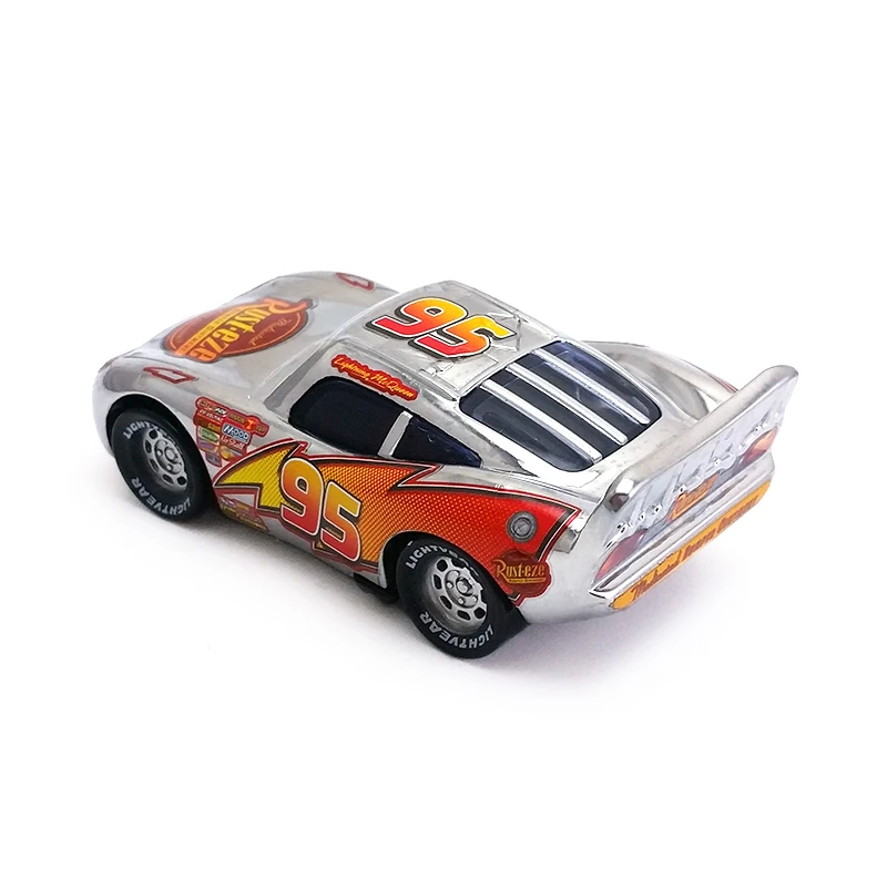 Disney Pixar Cars 2 металлическая отделка Серебристый Хром Молния Маккуин 1:55 литья под