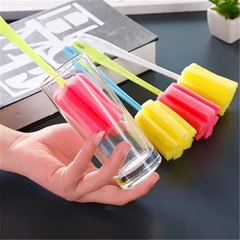 

15PCS/Lot Magic Brush for Any Cup Long Handle Soft Sponge Bottle Cleaner Kitchen Tableware PP Material Cup Cleanning Brush Tool