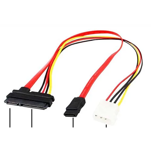 10 قطعة SATA كومبو 15 دبوس الطاقة و 7 دبوس كابل بيانات 4Pin موليكس إلى المسلسل ATA الرصاص