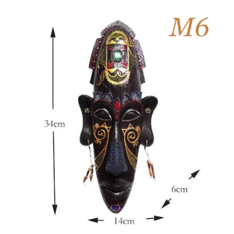 Африканские фигурки, маска, подвесная, креативная, бытовая, KTV, баров, крыльца, украшение, изделия из смолы, винтажное, религиозное, украшение для дома - Цвет: As picture shown