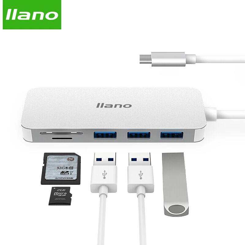 

llano USB C HUB All in-One USB-C to Reader PD Adapter for MacBook Samsung Galaxy S8 Mate10 Type C USB 3.0 HUB Splitter Converter