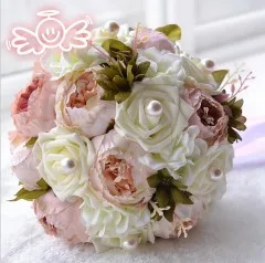 Букет невесты винтажный искусственный цветок для свадьбы букет из пионов Свадебные цветы Романтический Модный букет de noiva розовый фиолетовый - Цвет: as picture