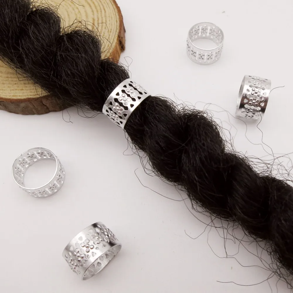 

30pcs-50pcs Big Size Silver/Gold hair braid dread Dreadlock Beads adjustable cuffs clips approx 12mm hole