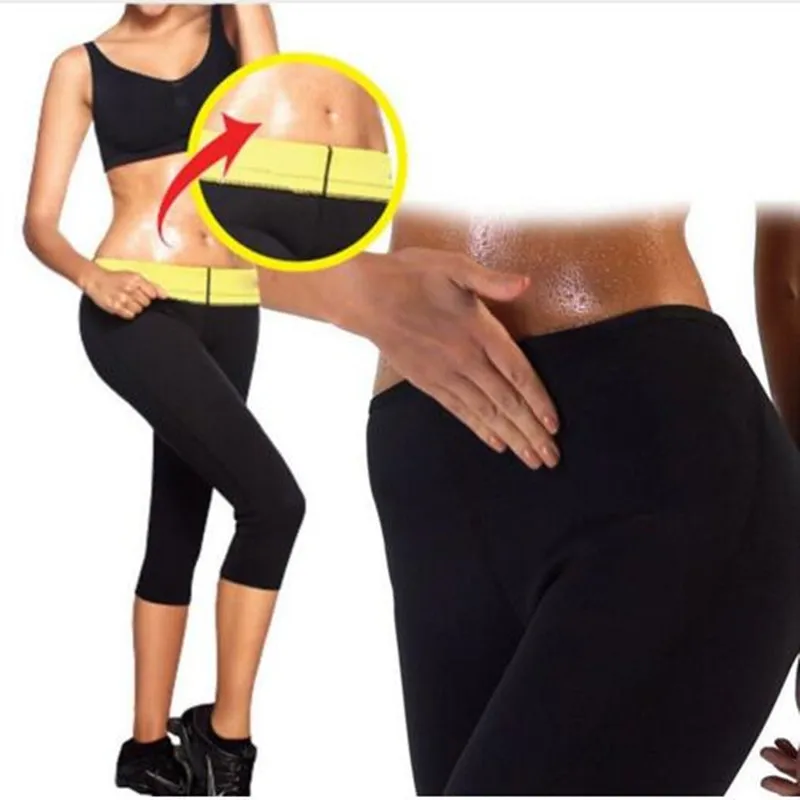 Weight Loss Nine Pants Hot Shapers Neoprene Body Shaper Women Slimming Pants With Tummy Control Fitness Leggings Trouser-CS
