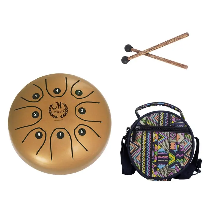 

High Quality 5.5 Inch C Key Tongue Drum Mini 8-Tone Steel Portable Hand Pan Drum Percussion Instrument