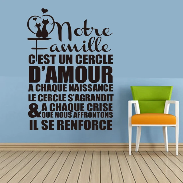 Autocollant Français Citation Famille Onu Cercle D'amour
