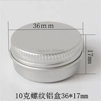 

New 10g Visible Mini Aluminium Cosmetic Jar with Thread Cap 10ml Portable Metal Packing Containers Makeup Tools 50pcs/lot