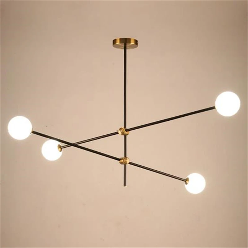

2/4/6 Heads Nordic Minimalist Angle Adjust Glass Ball Led Chandelier Creative Living Room Dining Room Personality Indoor Light