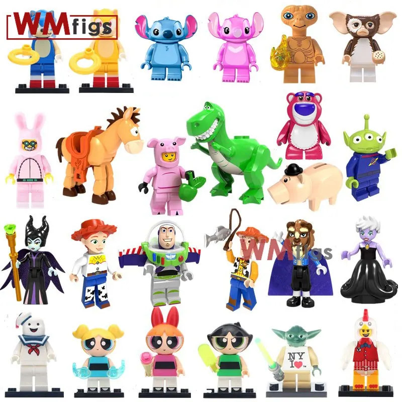

Playmobil Legoing friend Toys Story ET Alien dragon Buzz light year woody jessie lotso bulleye Building blocks toys for children