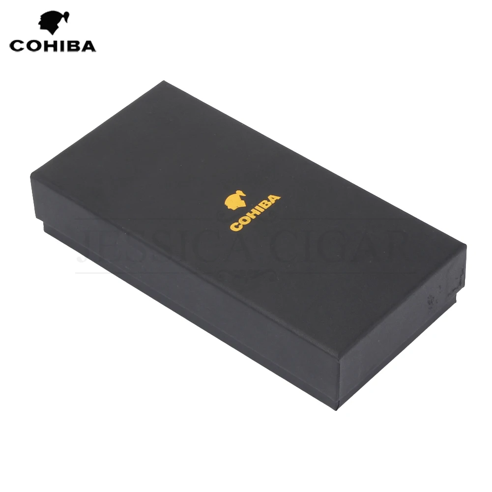 COHIBA Портативный портсигар кожаный чехол для путешествий на открытом воздухе коробка с 2 нержавеющая сталь сигары трубки банки острые двойные лезвия резак