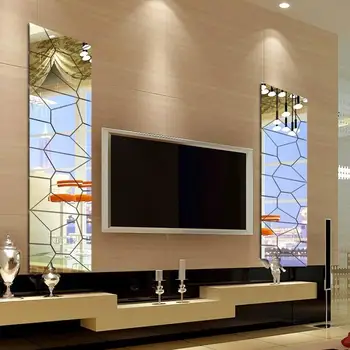 

7Pcs Acrylic Geometric Puzzle Mirror Wall Sticker DIY Art Wall Decor Stickers Home Decor Living Room Mirrored Decorative Sticker