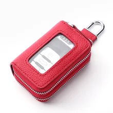 8,5*5,5*3,5 см кошелек из натуральной кожи для автомобильных ключей двойной слой на молнии сумка для автомобильных ключей унисекс модный чехол для ключей кошелек для автомобильных ключей