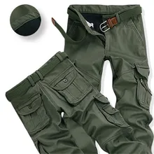 Мужской плюс размер модные Свободные мешковатые Joger рабочие брюки мужские зимние брюки толстые теплые брюки Карго повседневные флисовые карманы меховые брюки