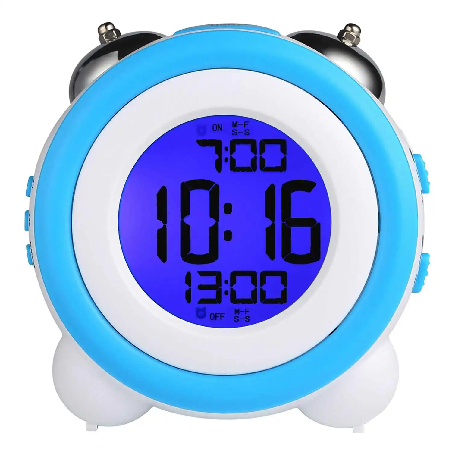 

SZS Digital Dual Alarm Clock Loud Alarm Clock Twin Bell Kids Small Clock Large Display With Snooze And Night Light Battery Op