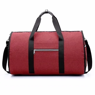 Дорожная Мужская спортивная сумка Gar, мужская сумка на выходные, чемодан, деловой органайзер для путешествий, складная сумка на плечо, сумка для путешествий 2 в 1 - Цвет: Wine red