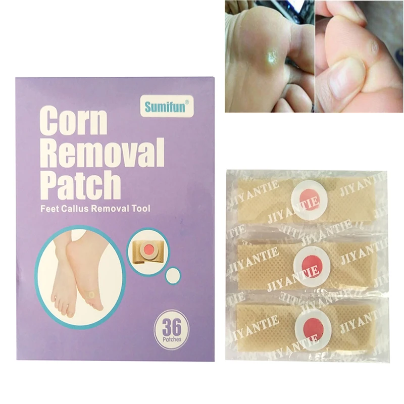 36 Pcs 100 Natural Herbal Foot Corn Patch Remover Useful Foot Callus