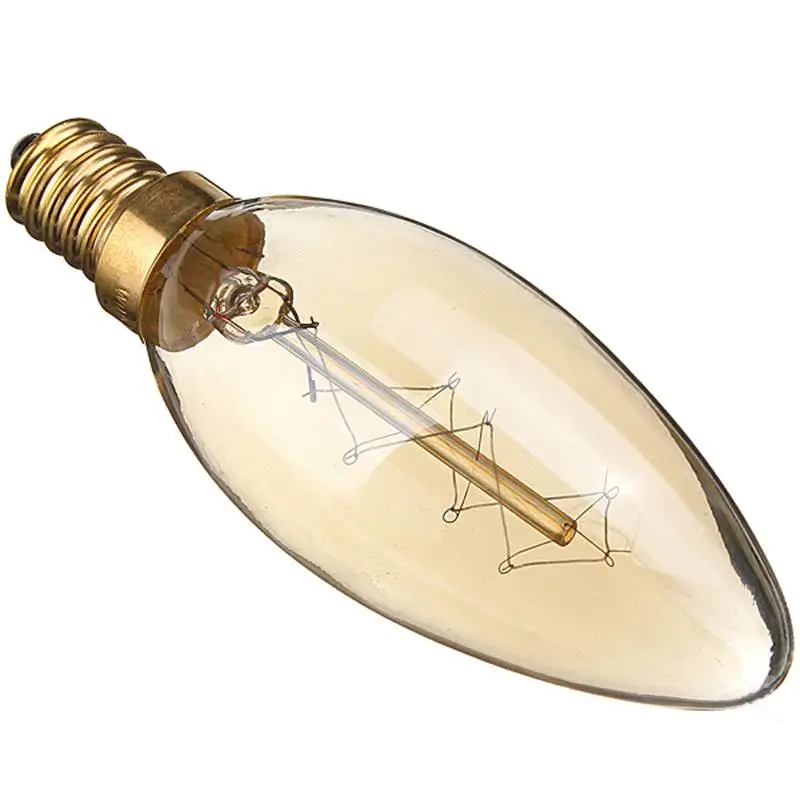 Smuxi 40 Вт E14 винтажный античный светильник Эдисона в форме свечи, люстра, лампа накаливания из прозрачного стекла, Подвесная лампа 110 В/220 В