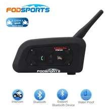 Fodsports! 2018 Новый 1 шт. V6 Pro 1200 м multi BT переговорные Беспроводной мотоциклетный шлем Bluetooth гарнитуры домофон для 6 Rider