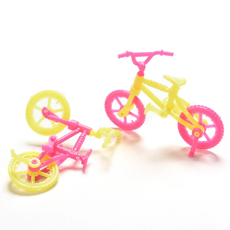 2 Pcs Mini Kawaii Bicycles Bikes Toy for   Girls Birthday Gifts Doll Accessories Fits for 10cm Dolls Best Gifts for Kids
