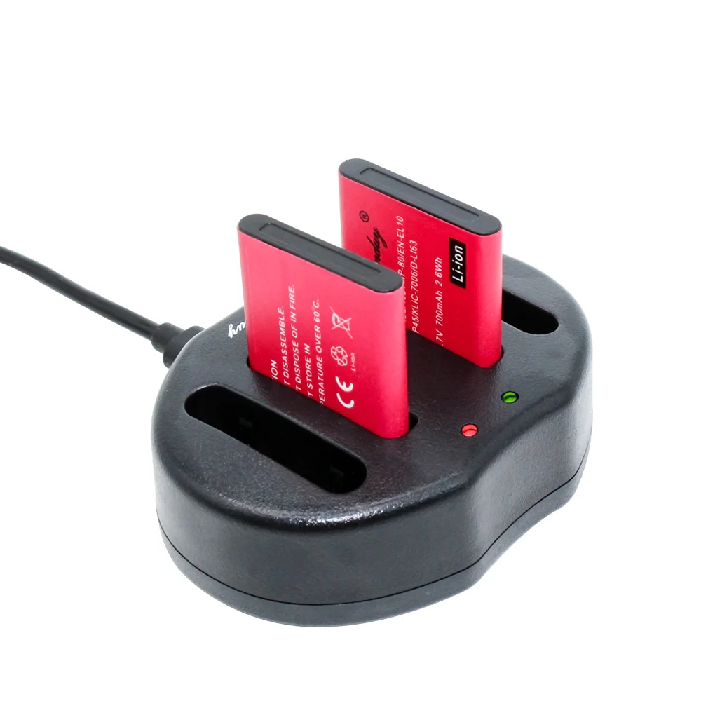 

2pcs Battery Pack LI-40B LI-42B LI 40B LI42B + dual USB charger for OLYMPUS Stylus 1070 1200 7000 7040 DSLR Camera