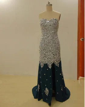 

Sexy Sweetheart Sleeveless Party Gowns Sweep Train Chiffon Crystal Beaded Formal Dresses for Wedding Party Custom Made