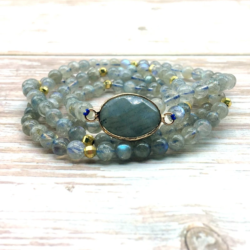 labradorite stone bead bracelet necklace
