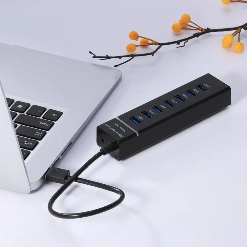 7 Порты и разъёмы USB 3,0 Hub Высокоскоростной разветвитель 5 Гбит/с USB 3,0 расширитель для портативных ПК