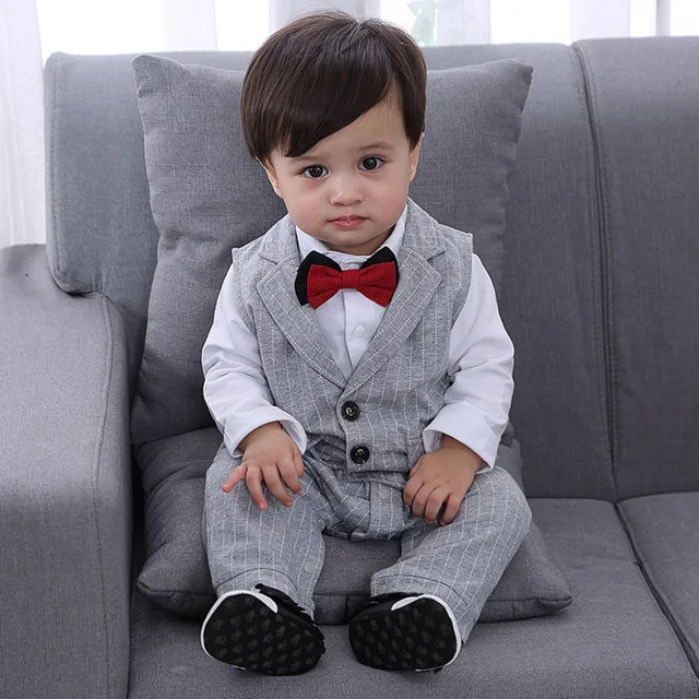 NEW High end Toddler Baby Bowtie Gentleman Vest T Shirt Stripe Pants ...