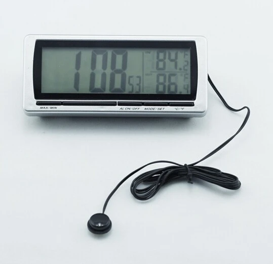 Silver Multi-function Digital Large LCD Car Auto Clock Alarm In/Out Thermometer Hygrometer Weather Forecast Meter | Автомобили и
