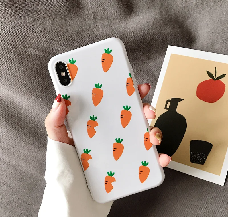 

For Net red with carrot 7plus Apple XS MAX mobile phone shell iphone8/X/XR soft cover 6s simple