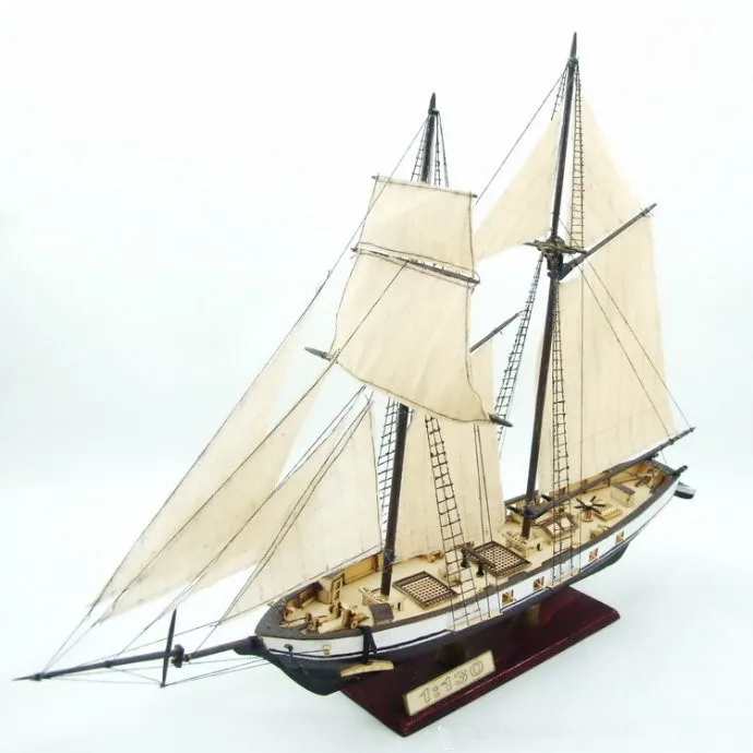 Details about   1:100 Scale Ship Assembly Model Classical Wooden Sailing Boat Decoration DIY Kit 