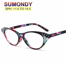 SUMONDY модные очки для чтения кошачий глаз по рецепту+ 1,0 до+ 4,0 женские мужские фирменные дизайнерские очки для дальнозоркости UR10
