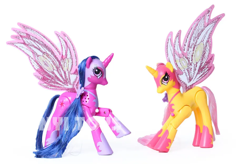 Lanyitoys Волшебные радужные пони игрушки My little ponies фигурка аниме для детей подарки на день рождения 10 дюймов единорог с музыкой