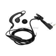2 Pin Ear Bar Radio Earpiece Mic PTT Walkie Talkie Headset for Kenwood BAOFENG Retevis TYT WOUXUN Two Way Radio free shipping