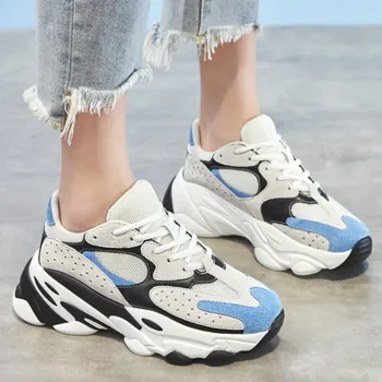 

Women's sports shoes breathable sneakers high quality adult Masculino new trendy fashion cheap laces color matching L1-26