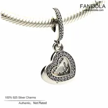 Любимая мать талисманы 925 пробы серебро Ясно CZ кулон сердце бусины для изготовления ювелирных изделий Подходит талисманы браслет Berloque