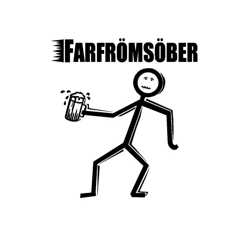 

16.2CM*17.8CM Farfromsober Funny Beer Drinking Notebook Car Sticker And Vinyl Decals Reflective Car Styling Black Sliver C8-0668