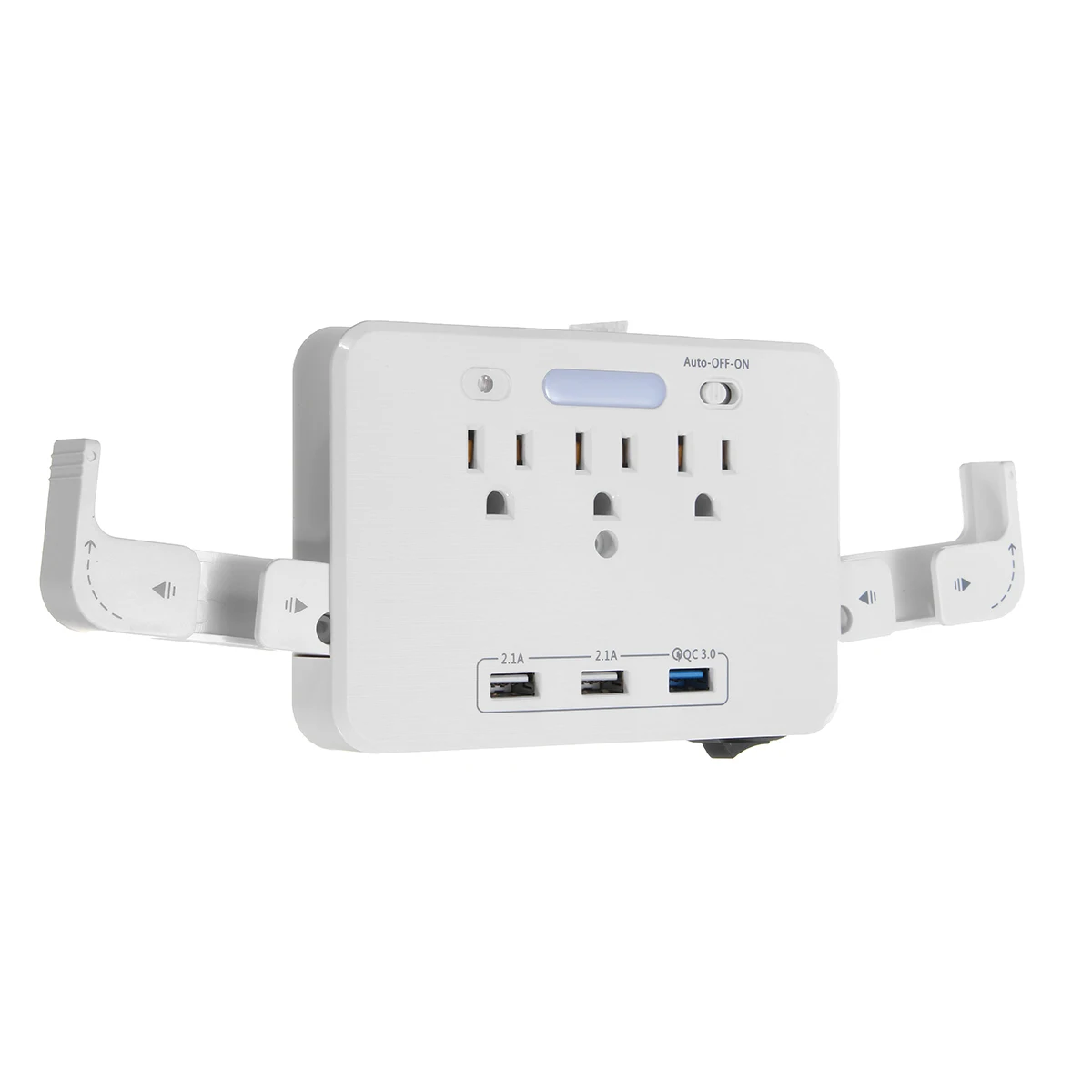 

Brand New Safe 1800W US Socket 3 Outlet 38W QC3.0 USB Port LED Night Light Phone Holder Charger Wall Socket